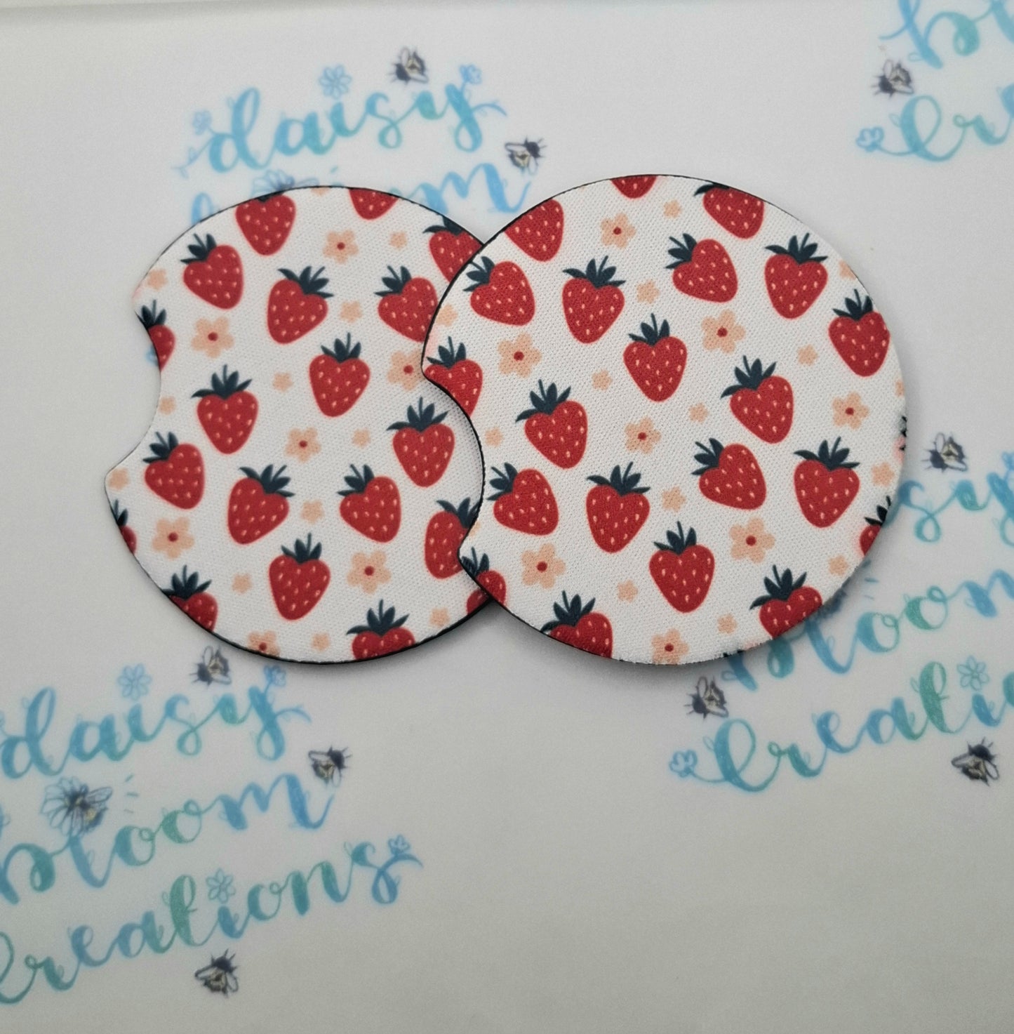 Strawberry Car Coasters