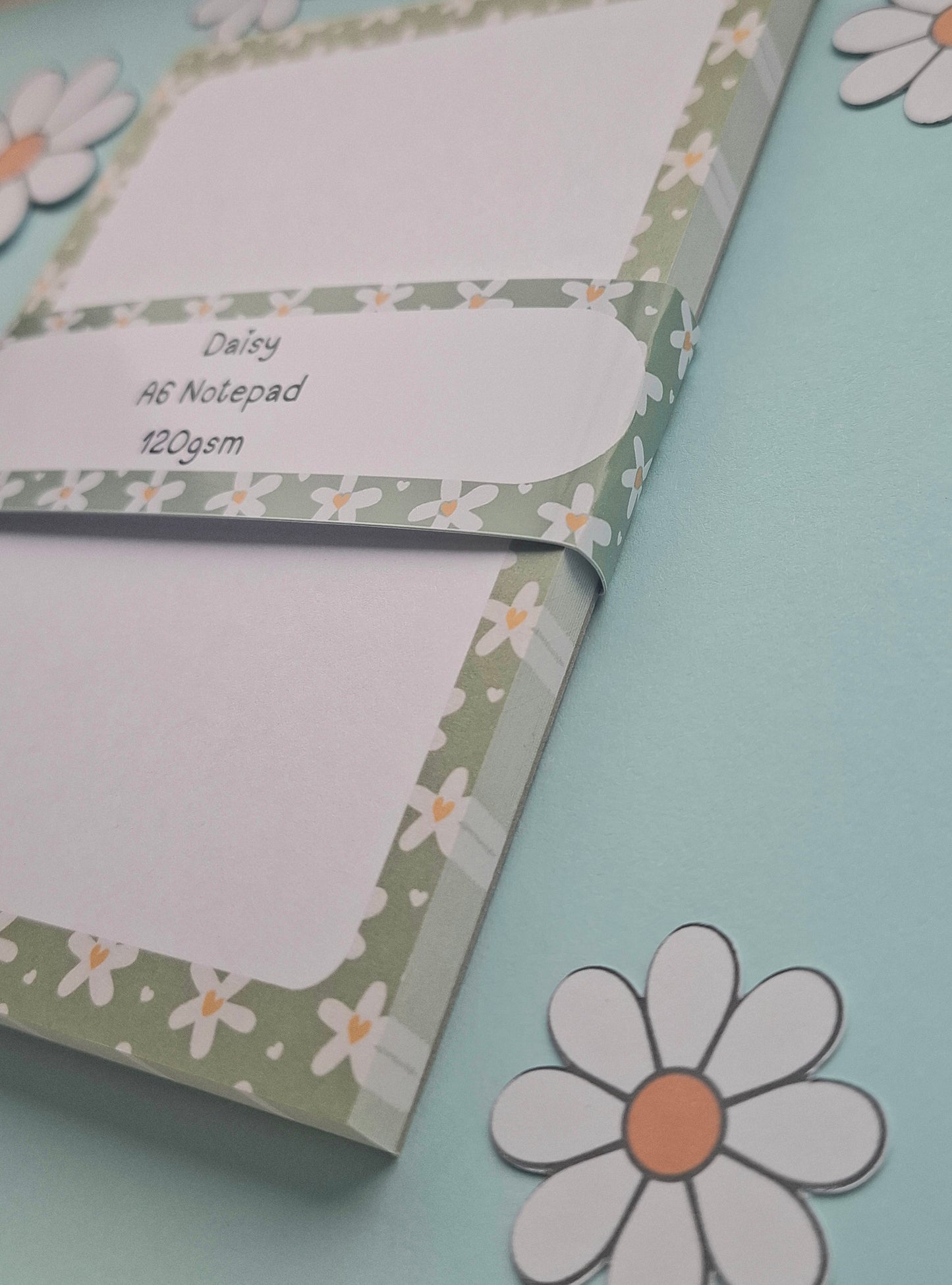 Green Daisy A6 Notepad