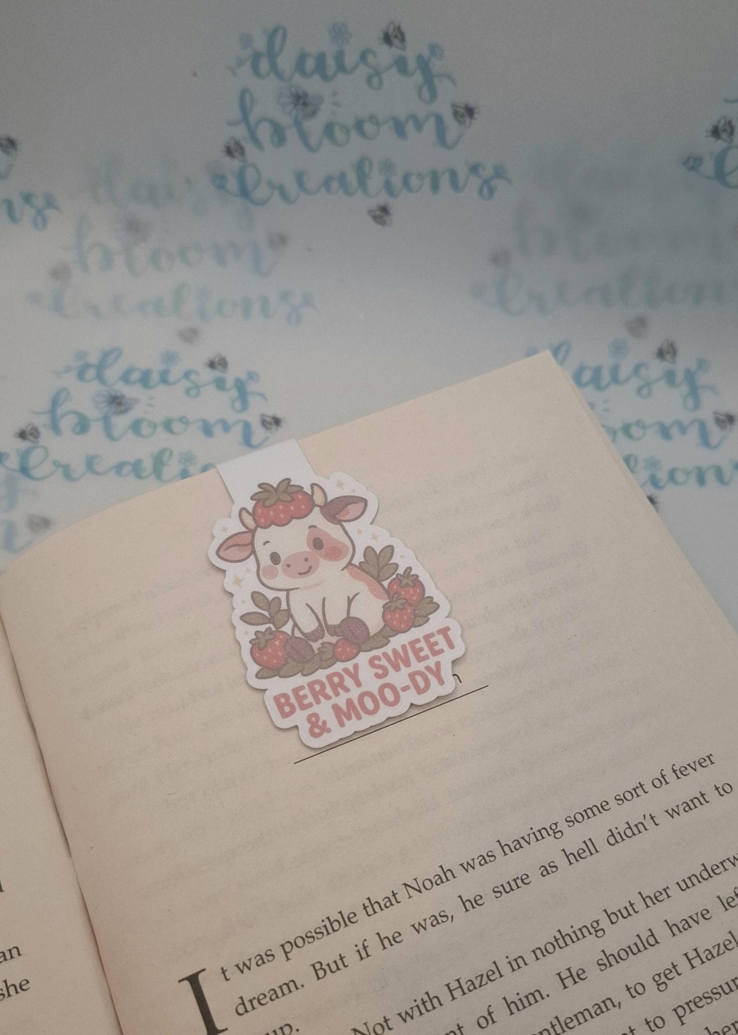 Berry Sweet and Moody Cow Magnetic Bookmark