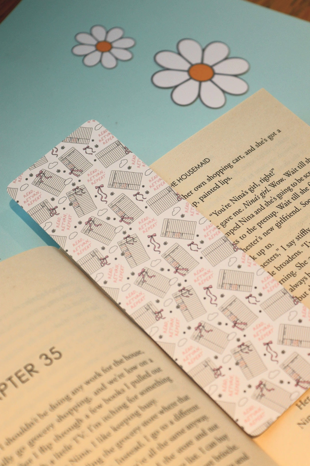 Read, Return, Repeat Library Log Bookmark
