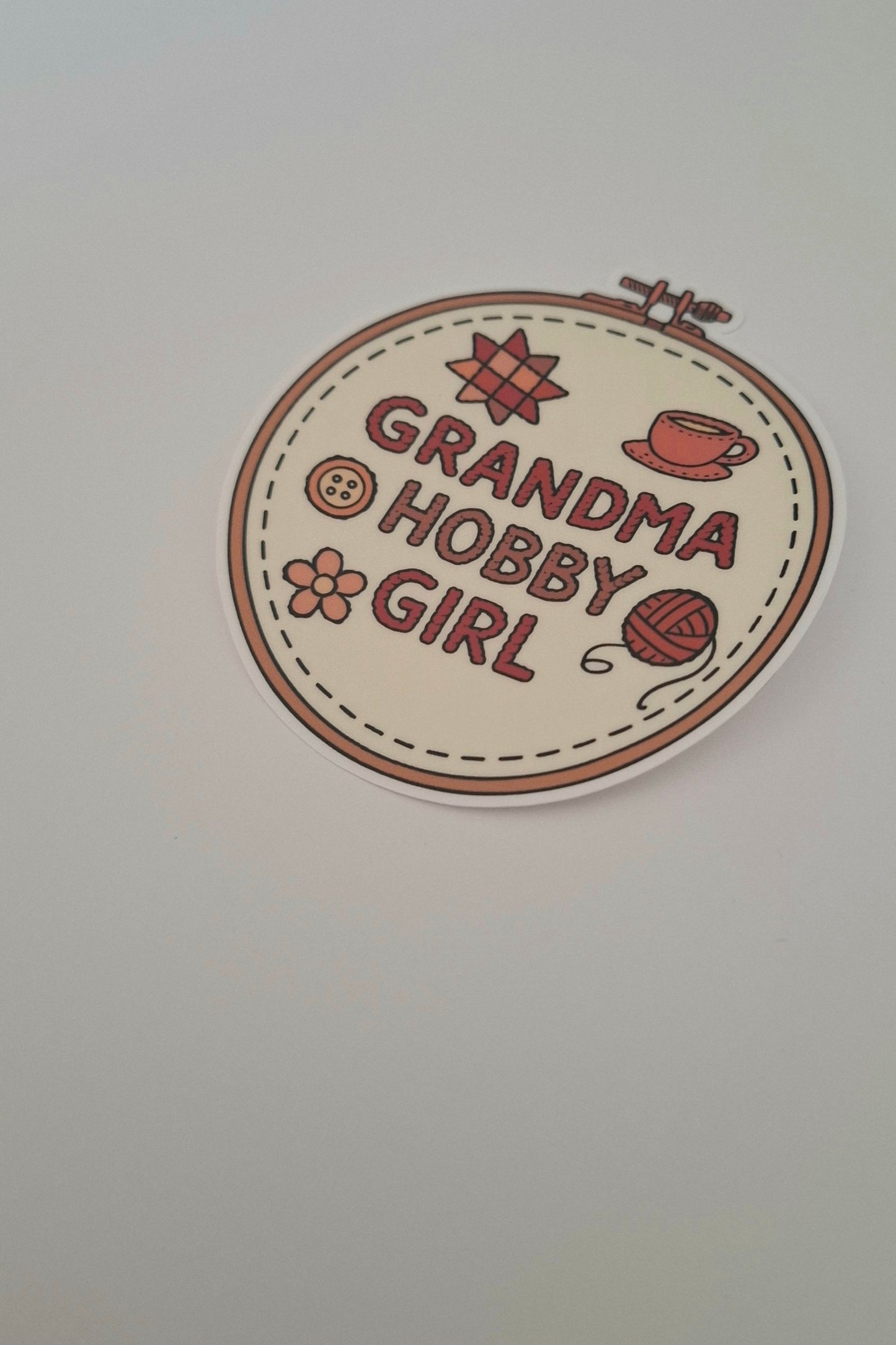 Grandma Hobby Girl Die Cut Sticker