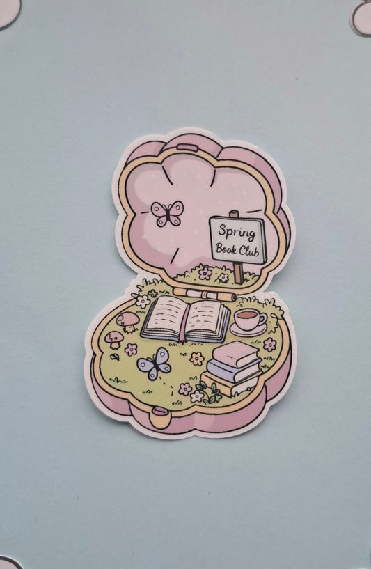 In Full Bloom Spring Book Club Die Cut Sticker