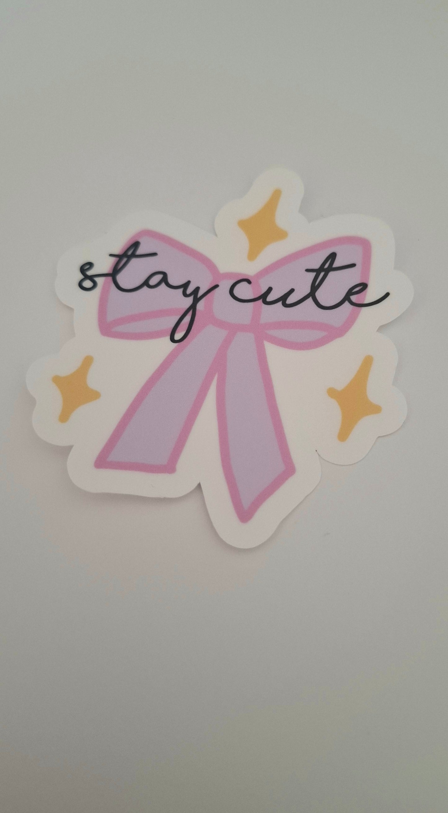 Stay Cute Bow Die Cut Sticker