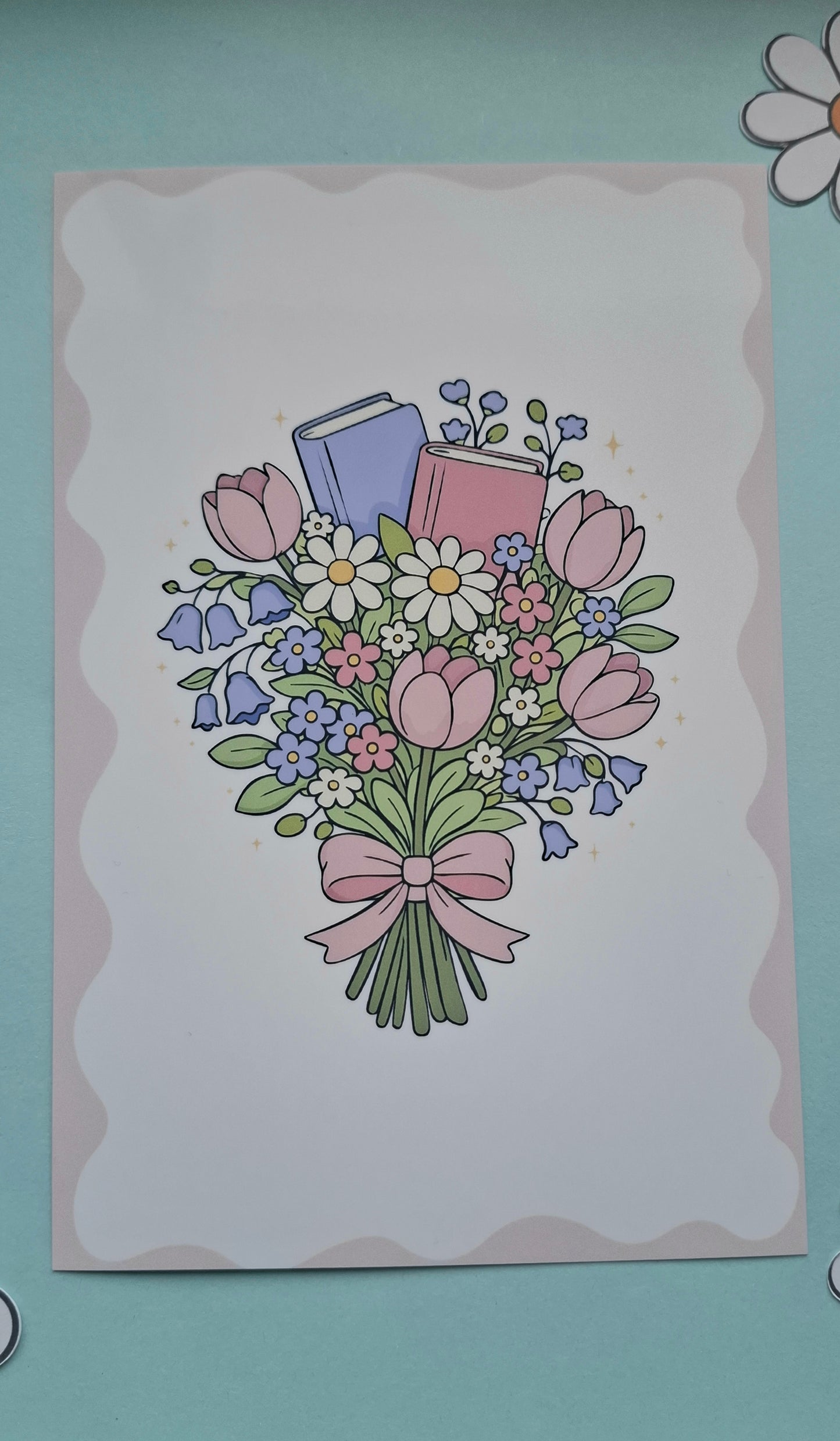 In Full Bloom Spring Book Bouquet Wall Art Print