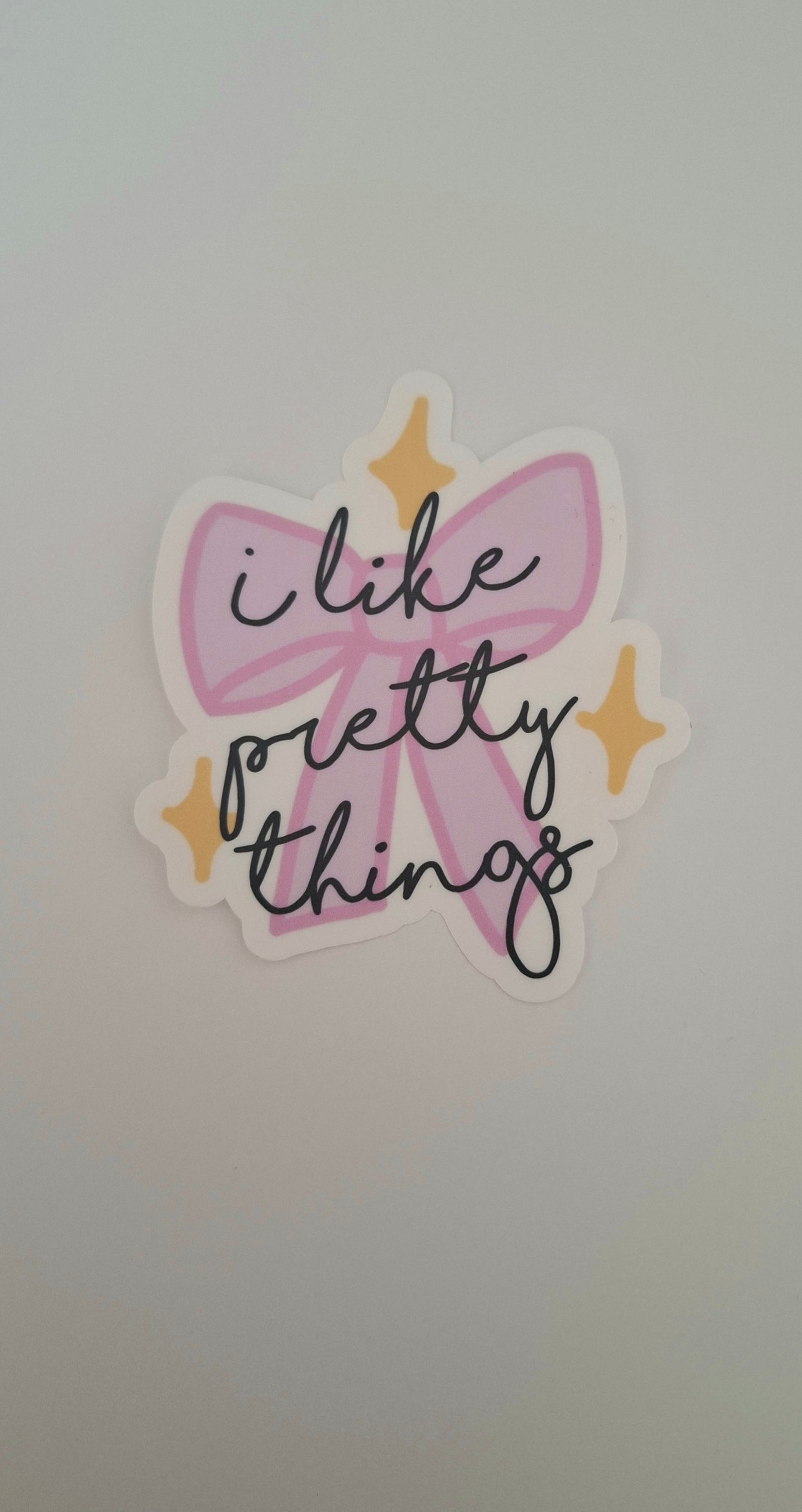 I Like Pretty Things Bow Die Cut Sticker