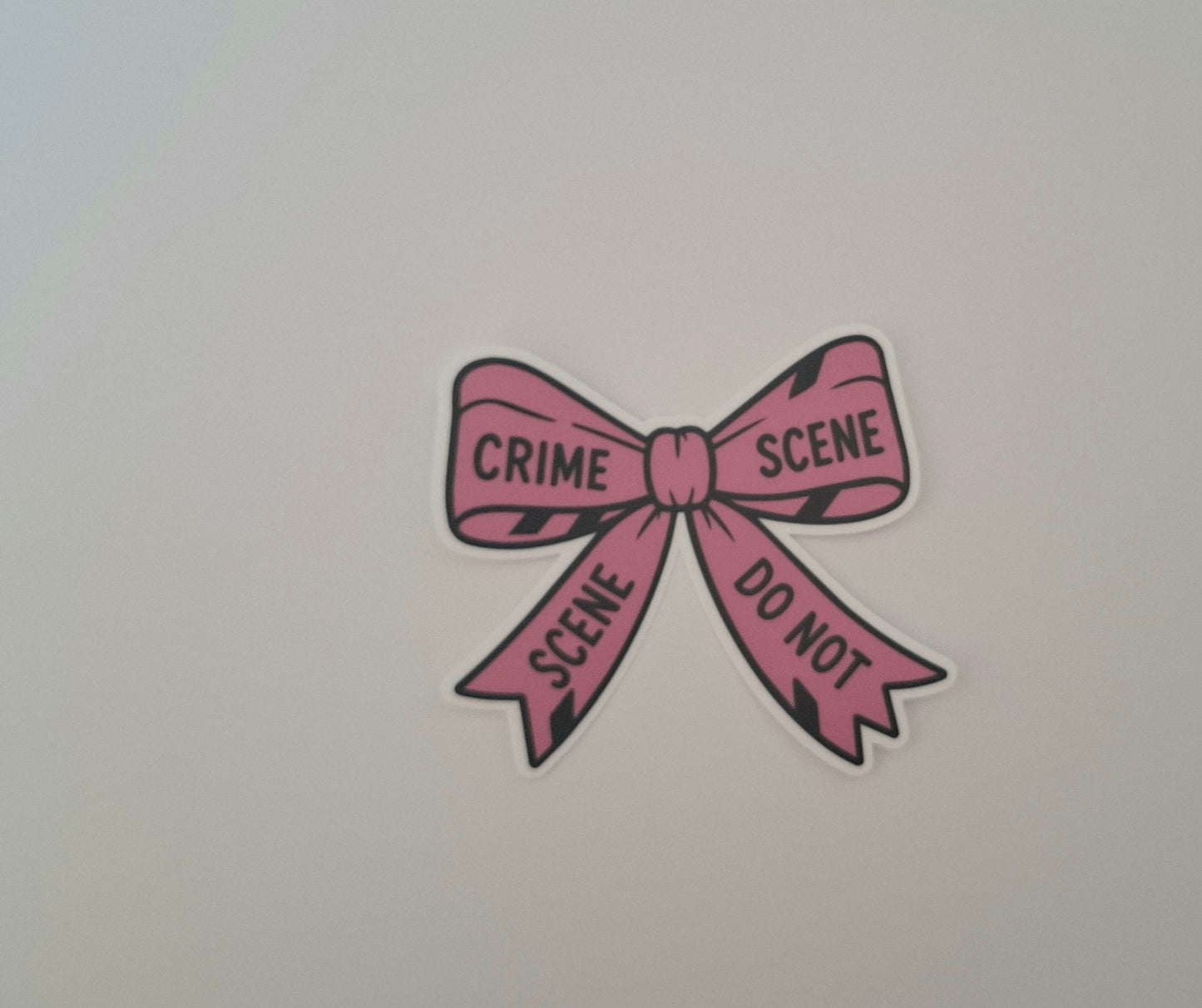 Crime Scene Bow Die Cut Sticker