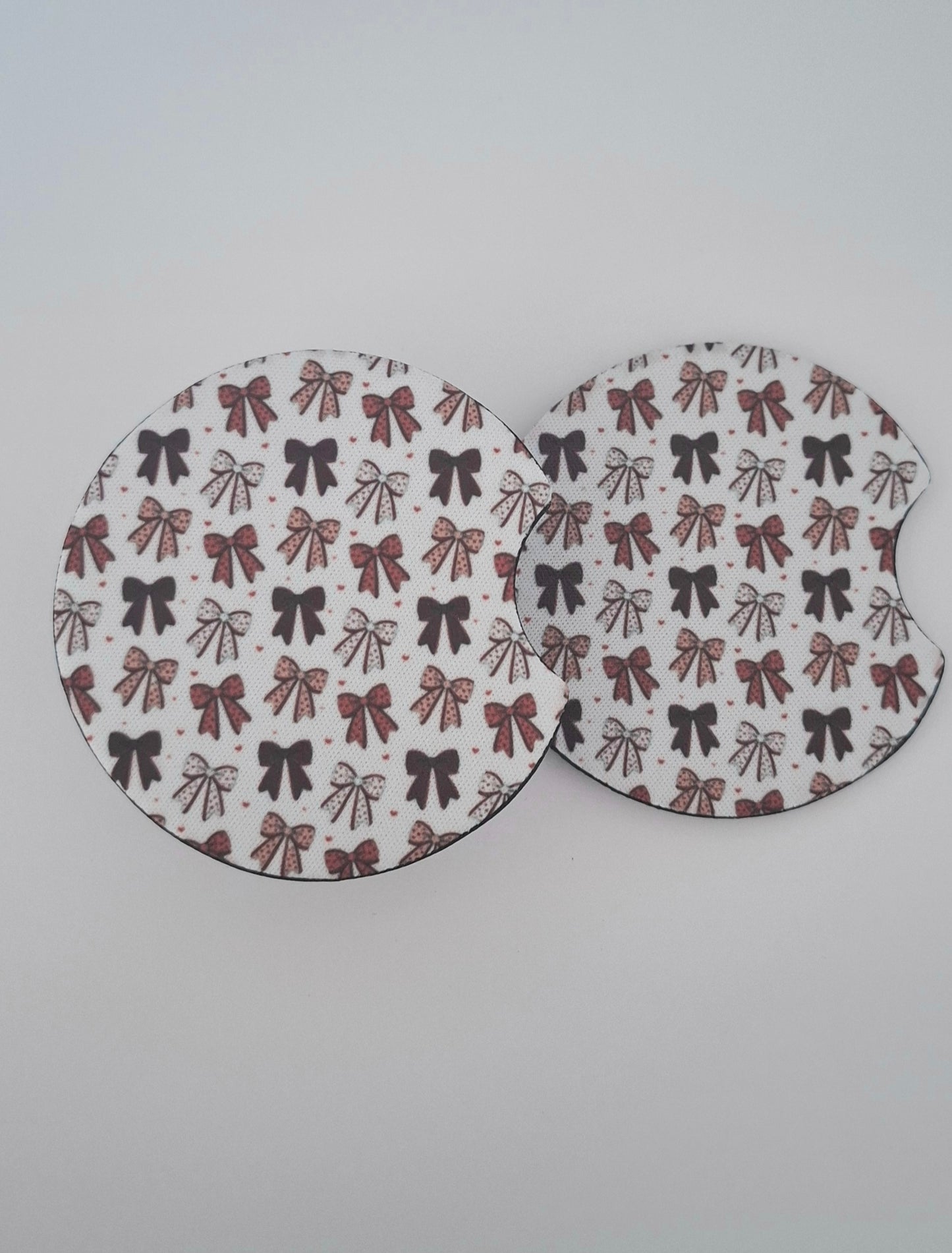 Pink Bows Car Coasters