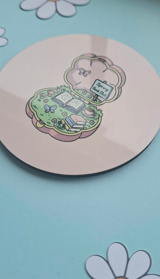 In Full Bloom Spring Bookish Coaster