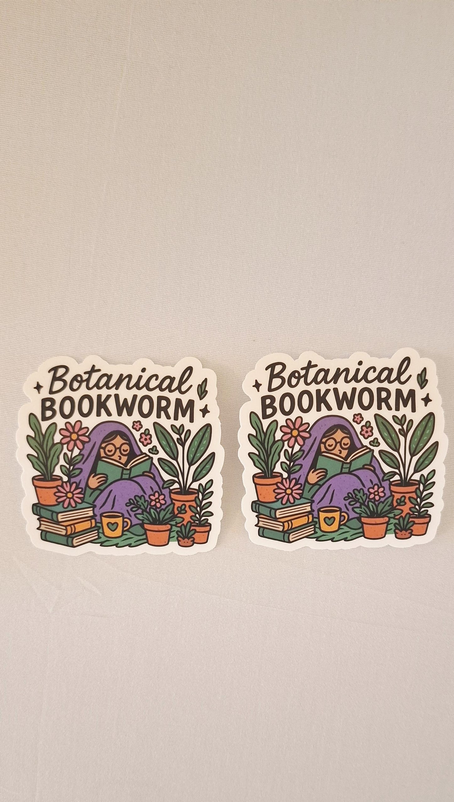 Botanical Bookworm Sticker