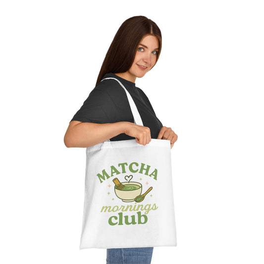 Matcha Mornings Club Cotton Tote Bag