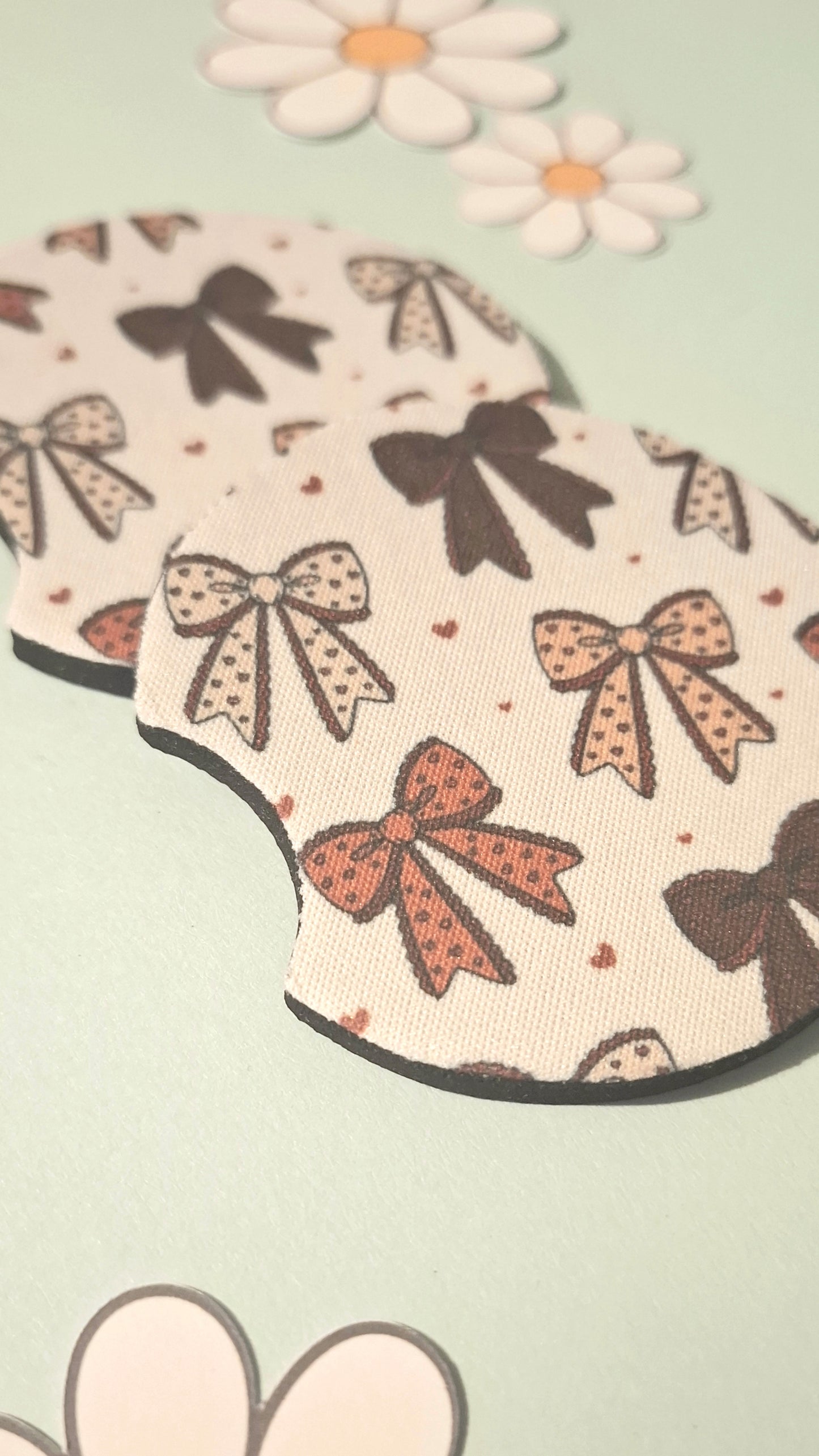 Pink Bows Car Coasters