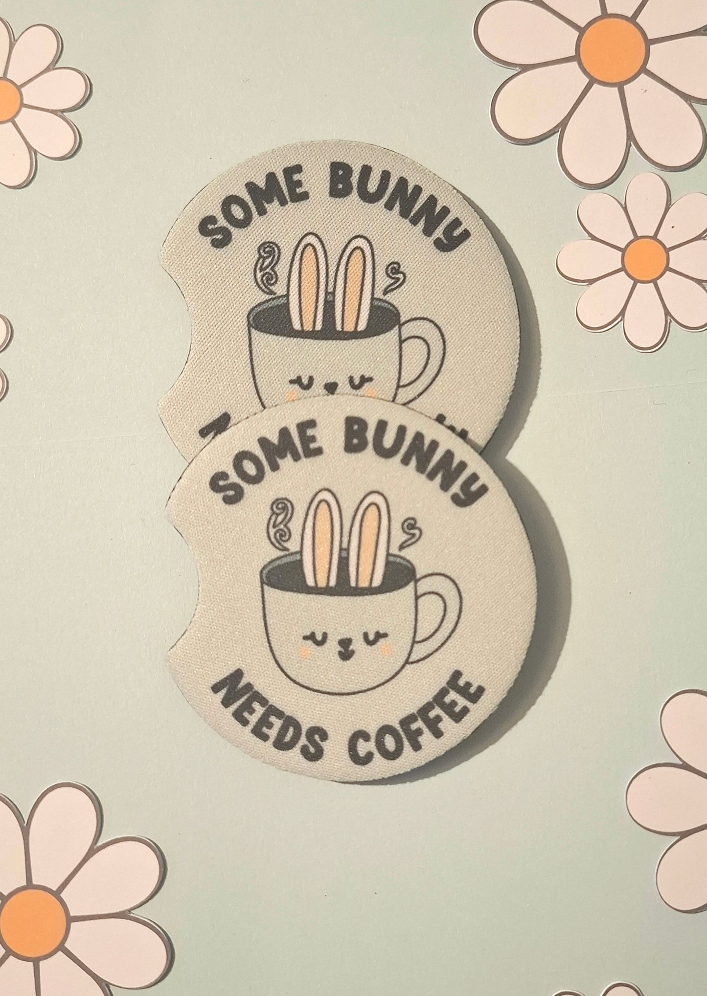Some Bunny Needs Coffee Car Coasters