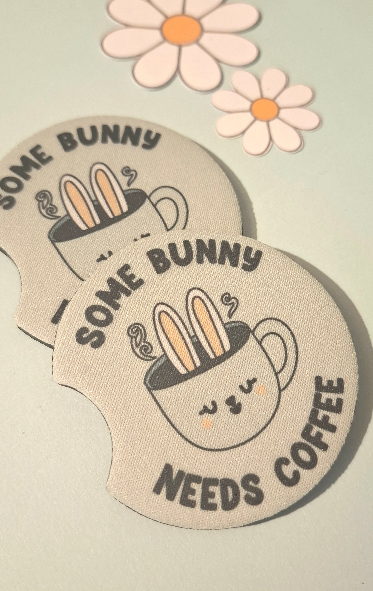 Some Bunny Needs Coffee Car Coasters