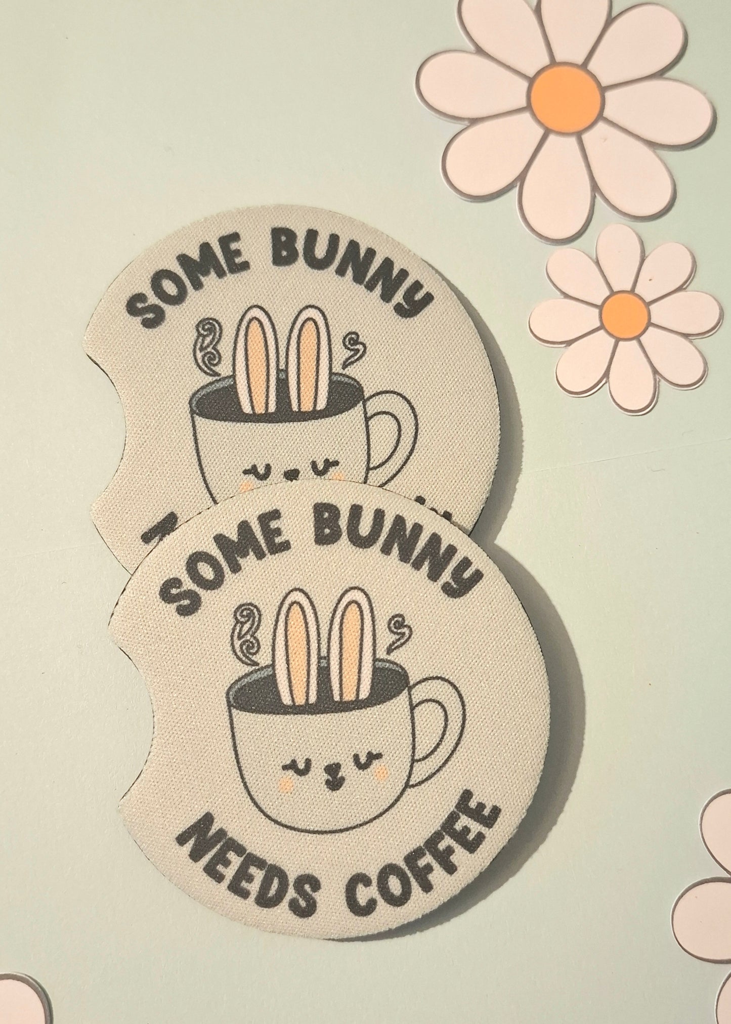 Some Bunny Needs Coffee Car Coasters