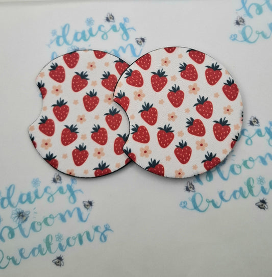 Strawberry Car Coasters