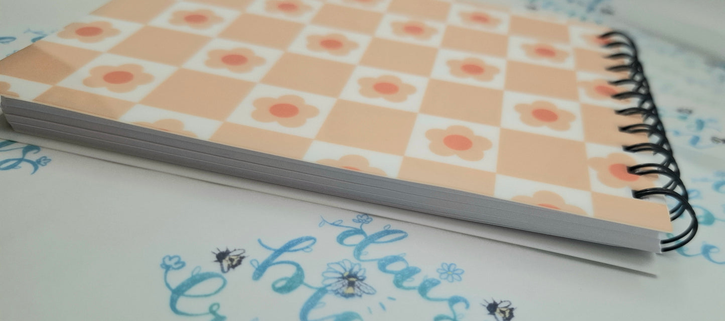 Floral Check A6 Notebook