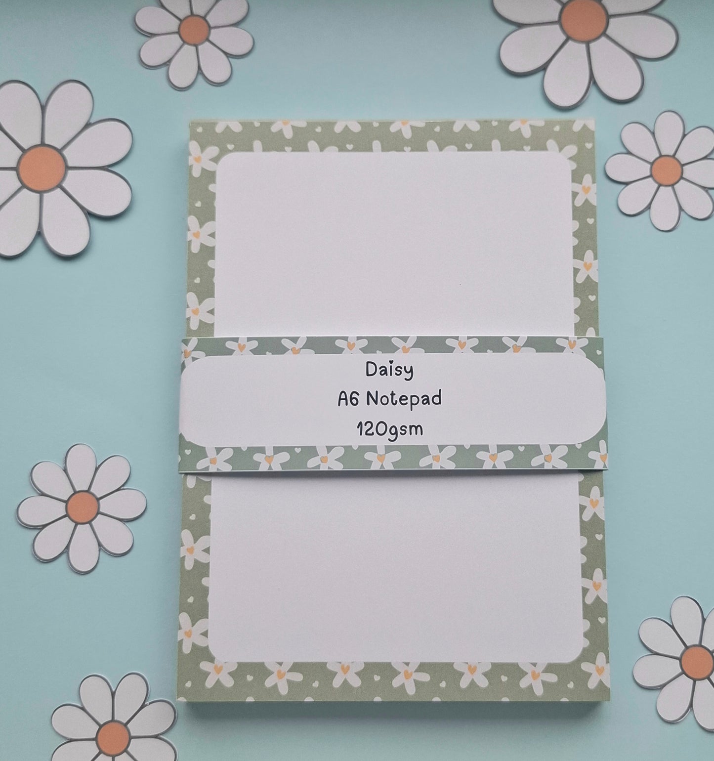 Green Daisy A6 Notepad