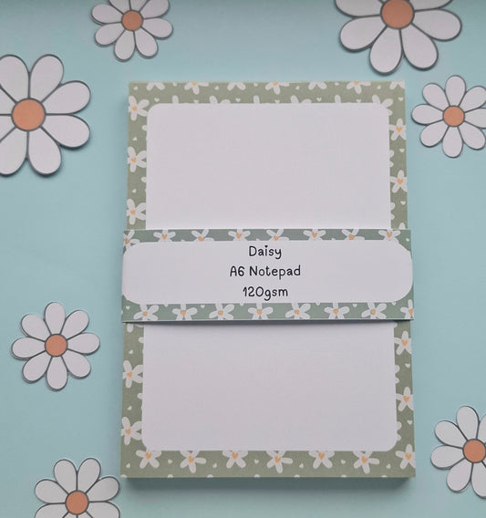 Green Daisy A6 Notepad