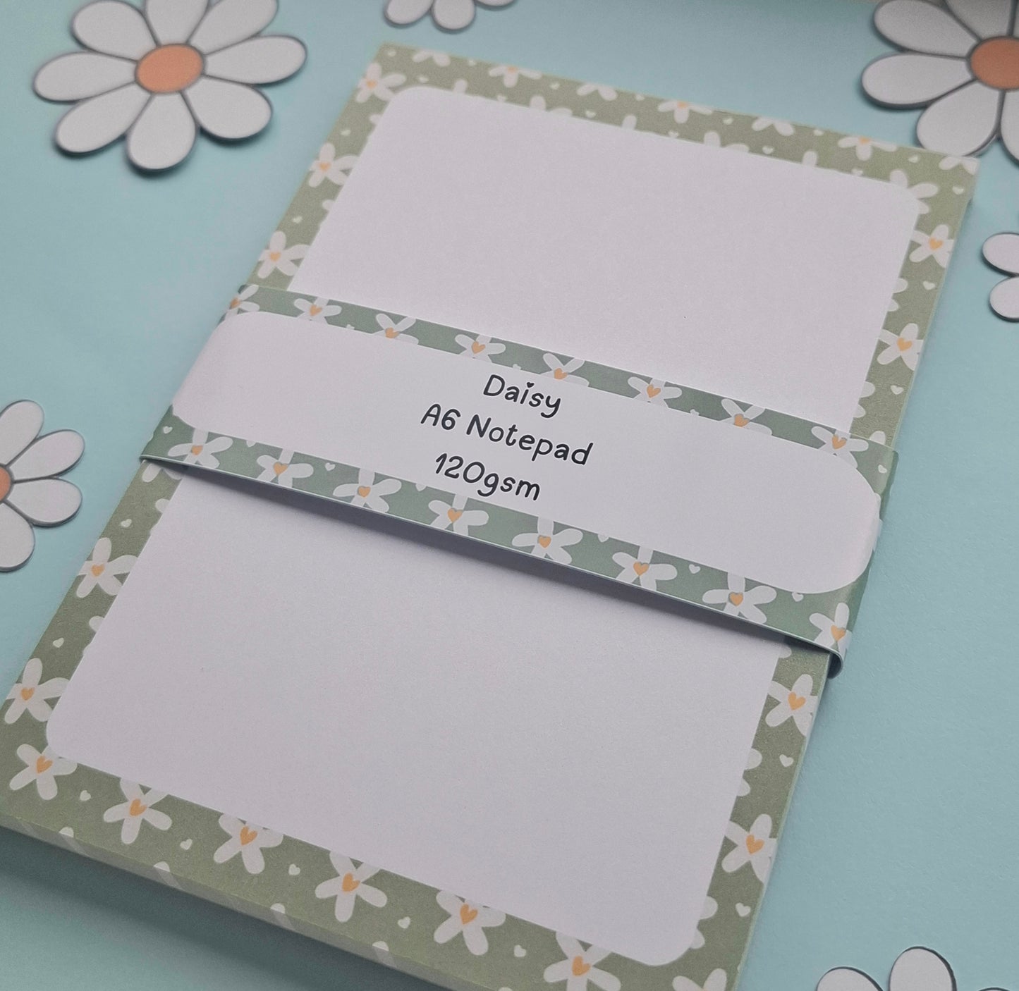 Green Daisy A6 Notepad