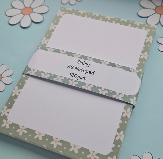 Green Daisy A6 Notepad