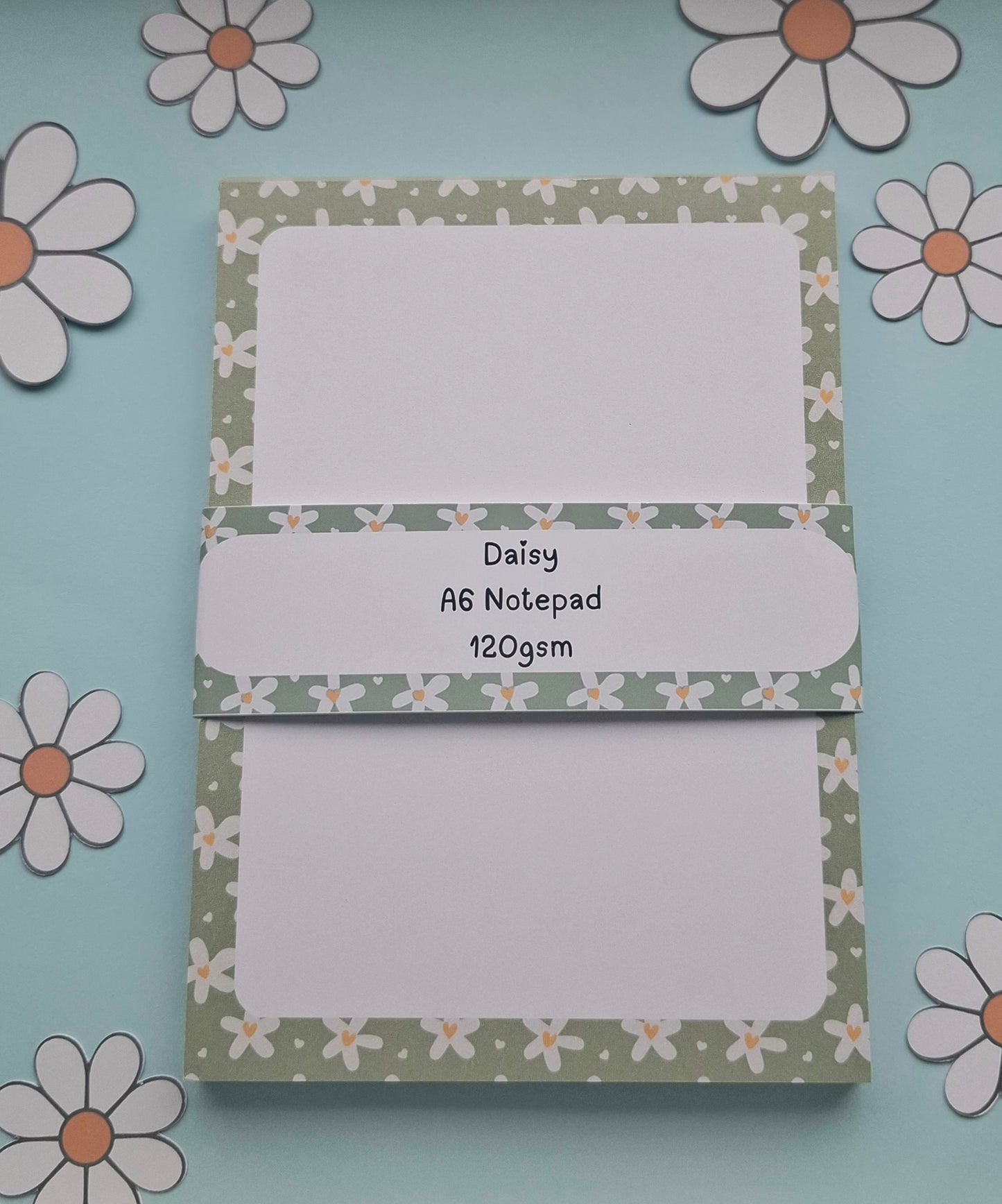Green Daisy A6 Notepad
