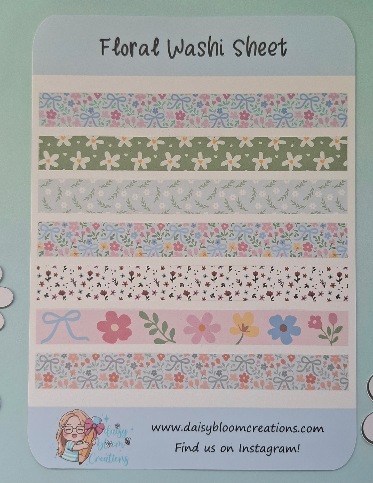 Floral Washi Sticker Sheet
