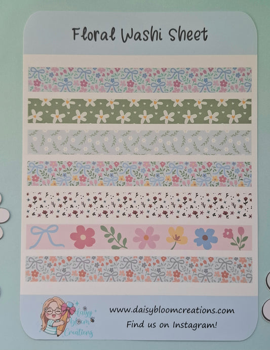 Floral Washi Sticker Sheet