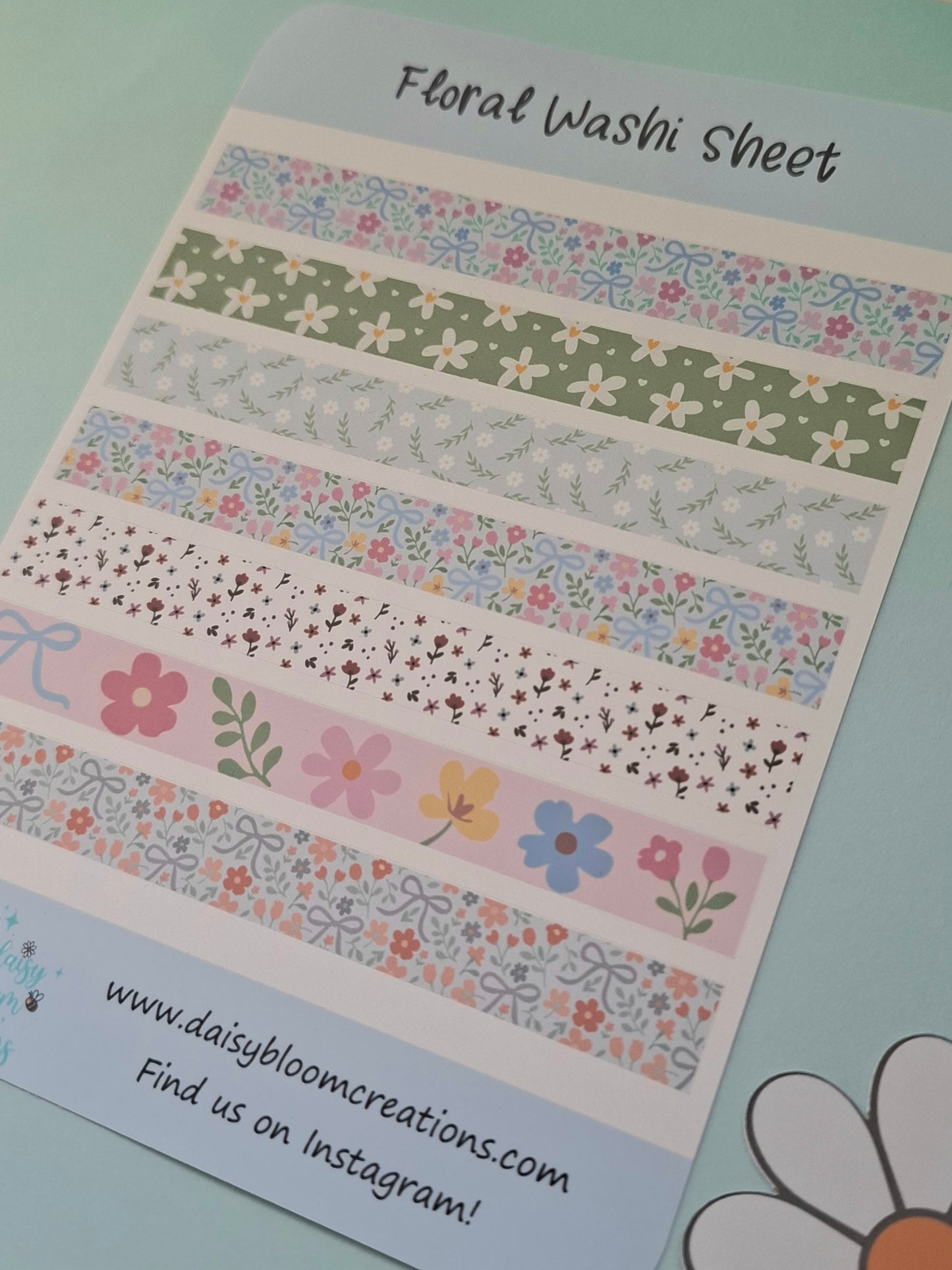 Floral Washi Sticker Sheet