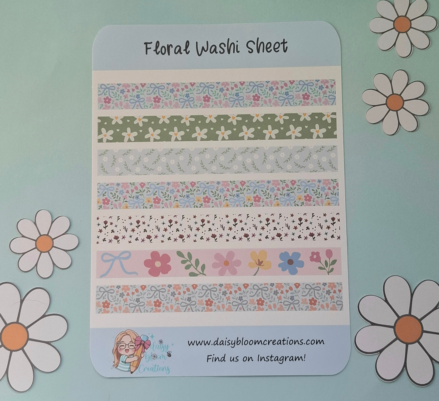 Floral Washi Sticker Sheet