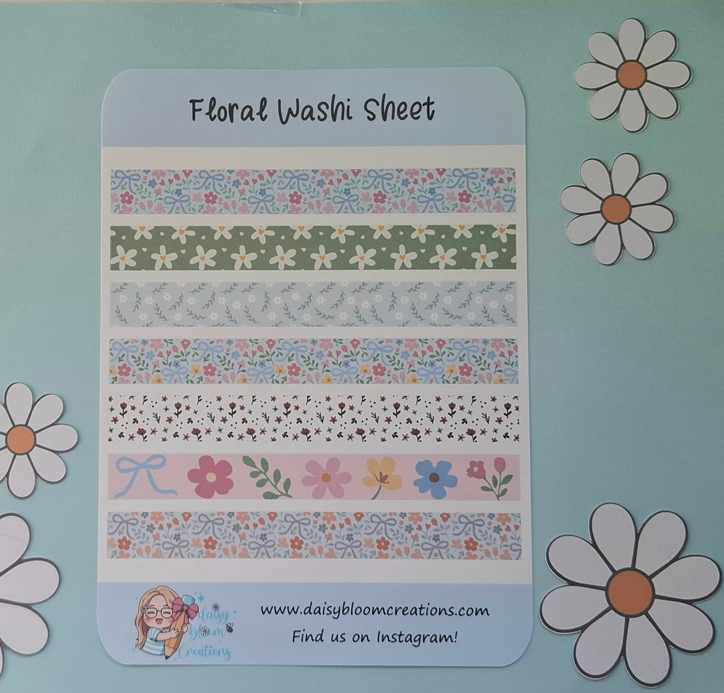 Floral Washi Sticker Sheet