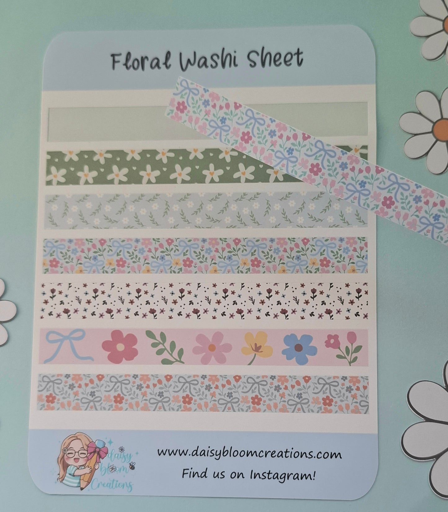 Floral Washi Sticker Sheet