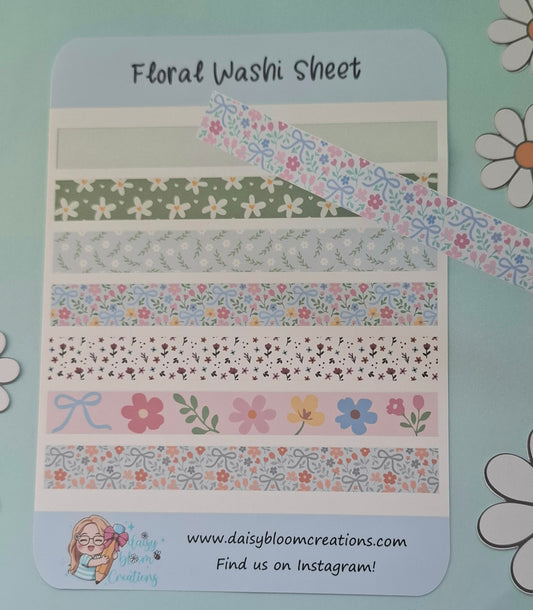 Floral Washi Sticker Sheet