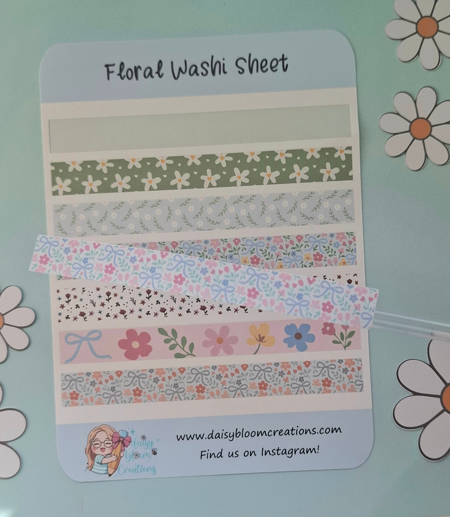 Floral Washi Sticker Sheet