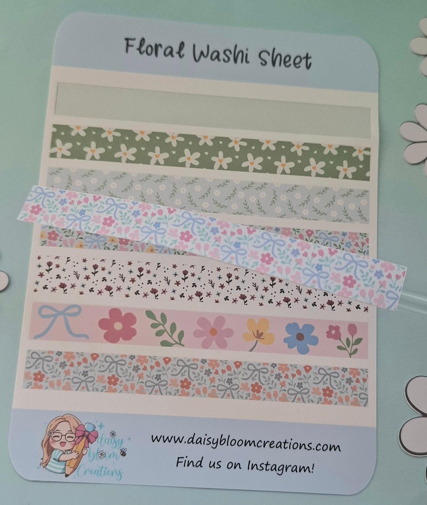 Floral Washi Sticker Sheet