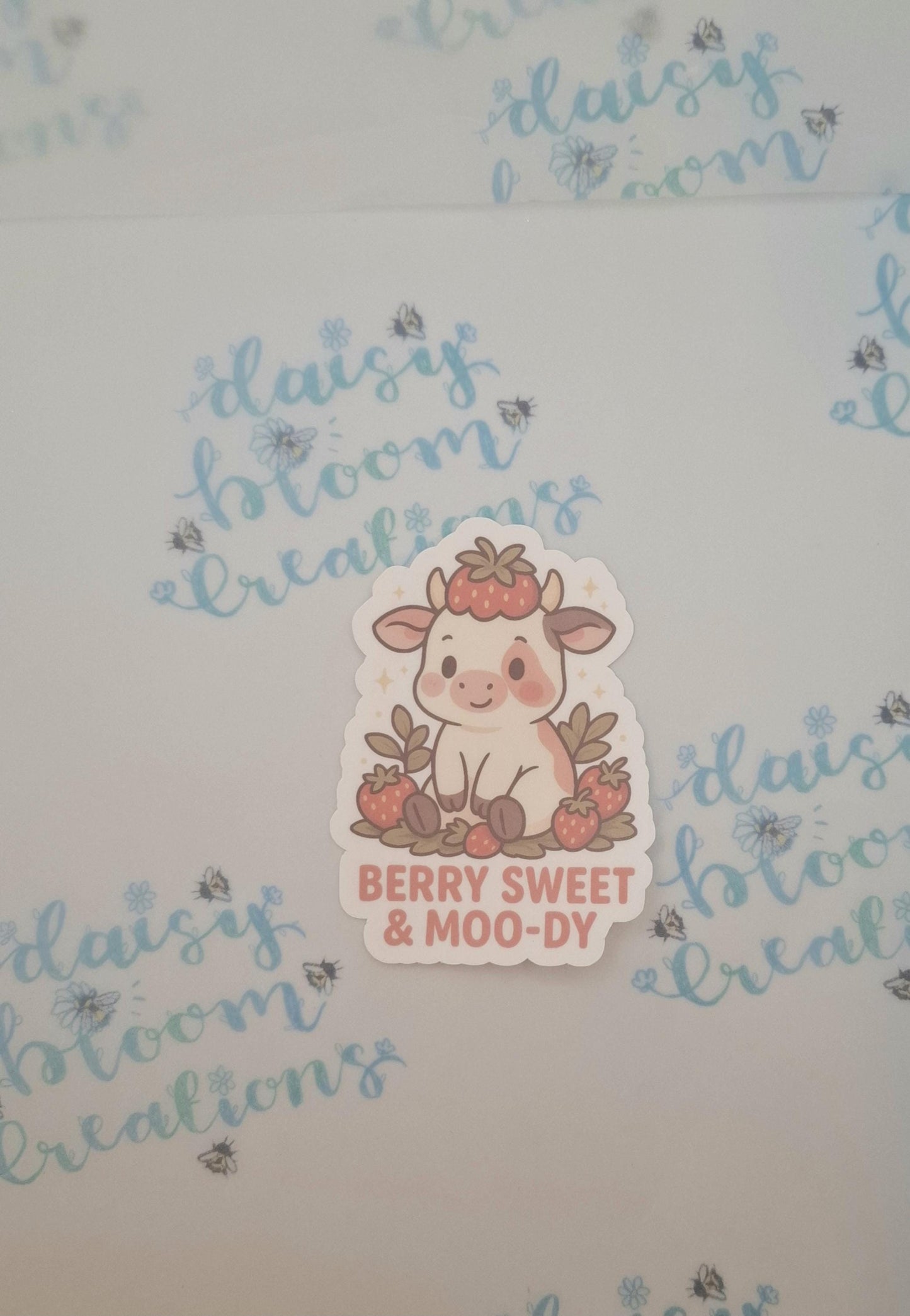 Berry Sweet Moo-dy Cow Sticker