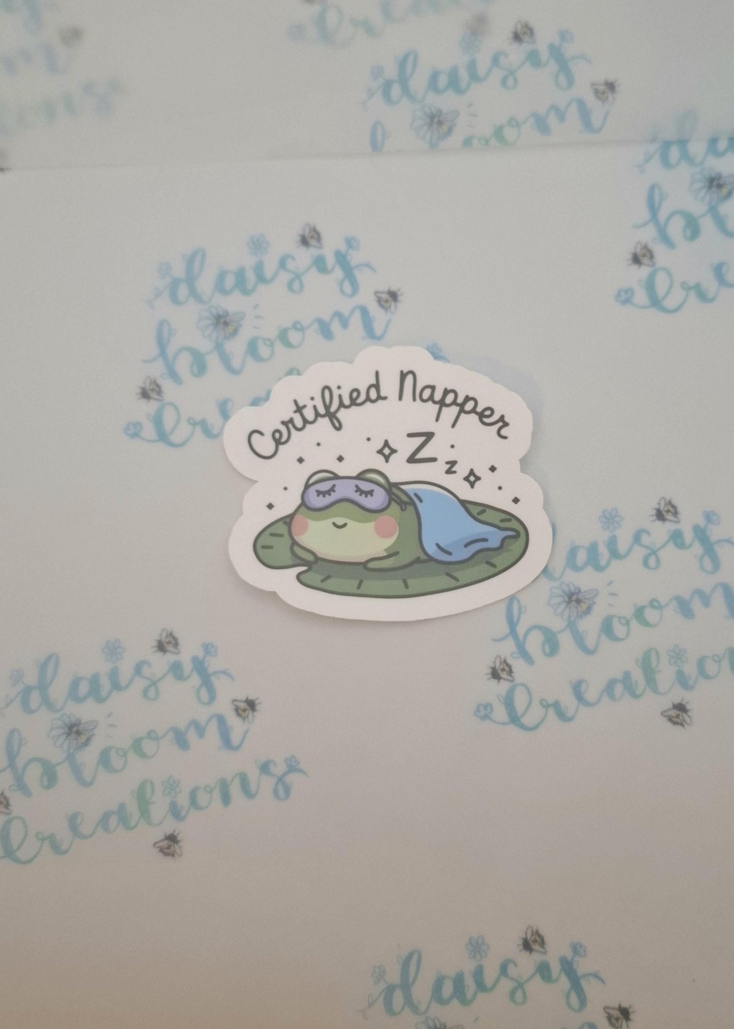 Cute Certified Napper Frog Sticker
