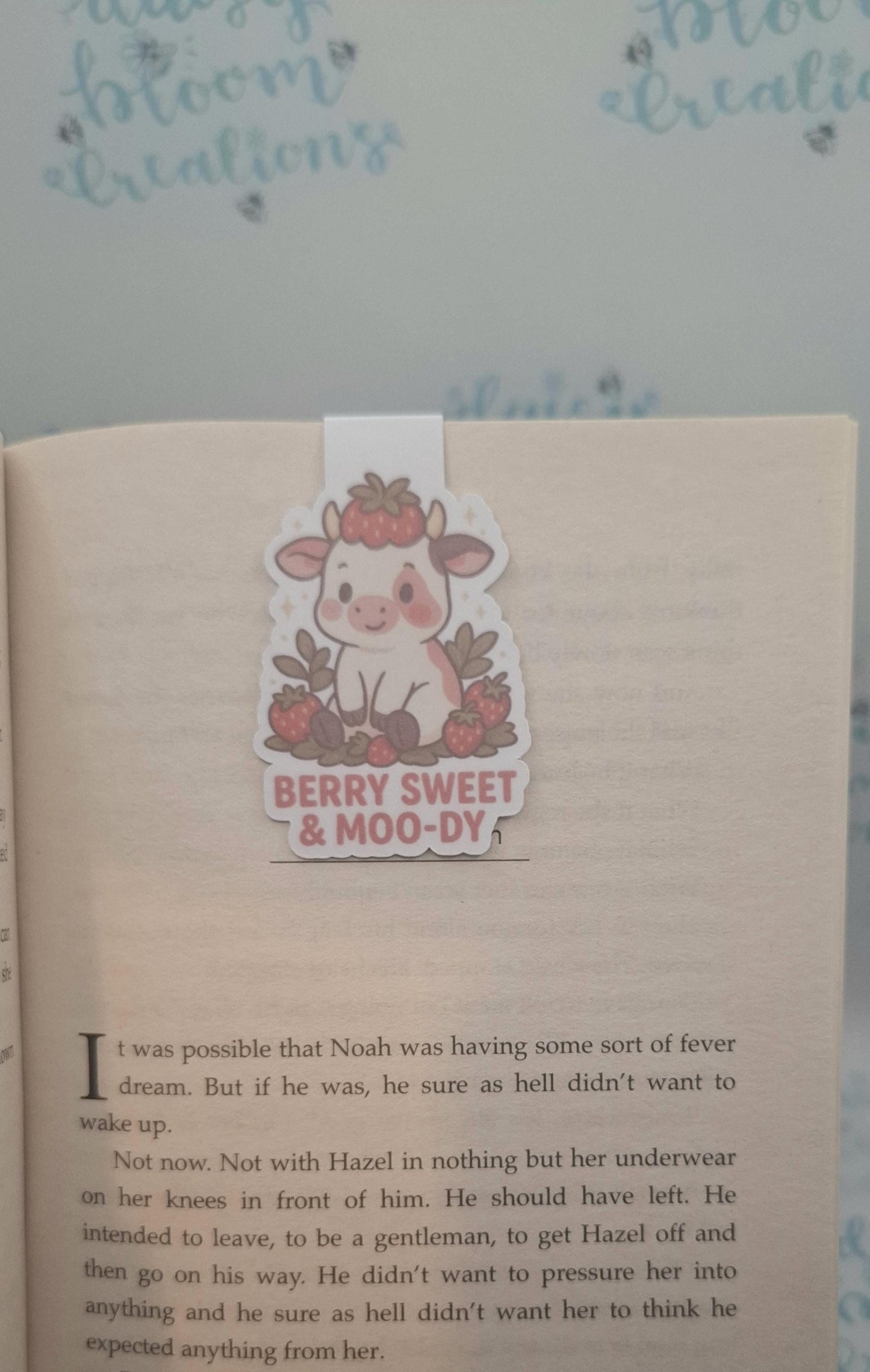Berry Sweet and Moody Cow Magnetic Bookmark