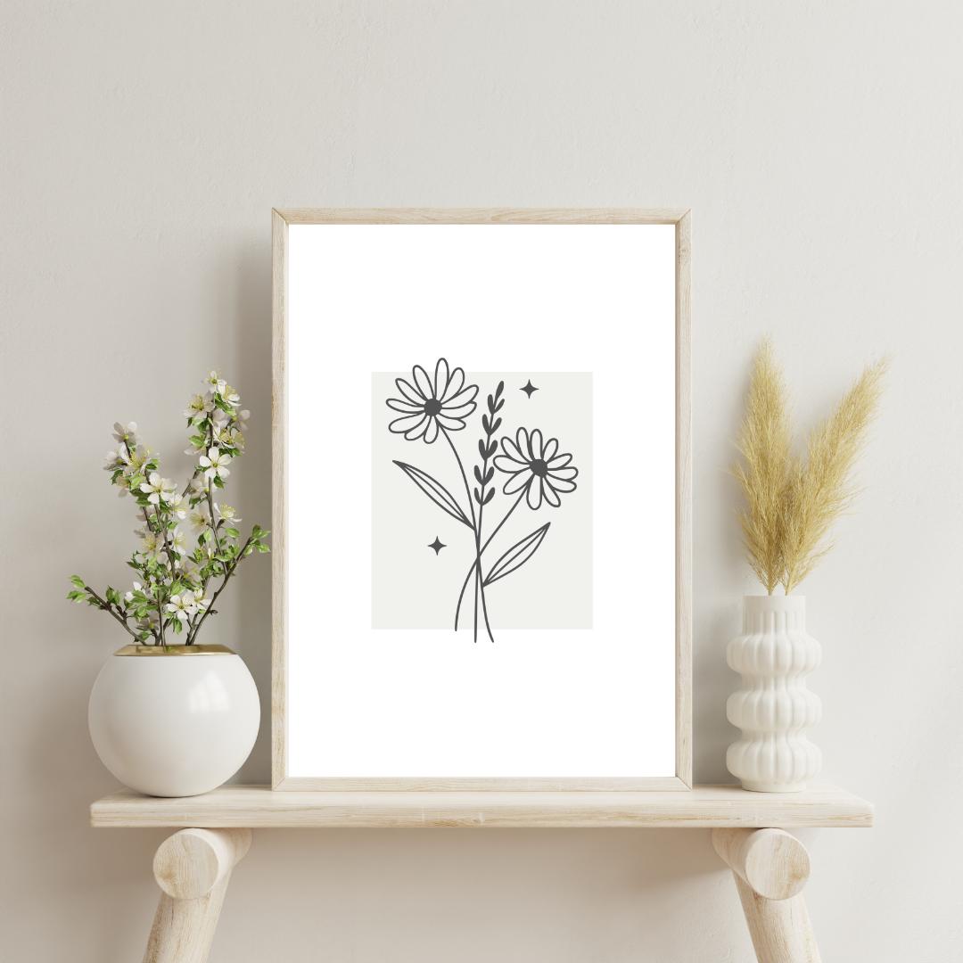 Modern Floral Wall Art Prints