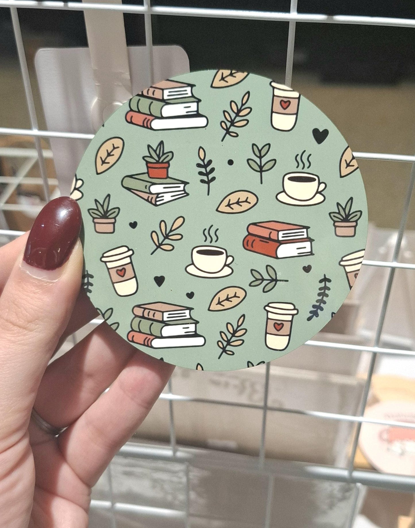 Green Coffee Book Coaster