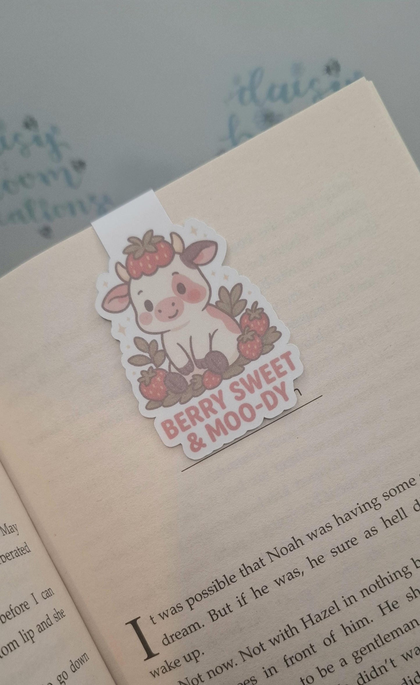Berry Sweet and Moody Cow Magnetic Bookmark