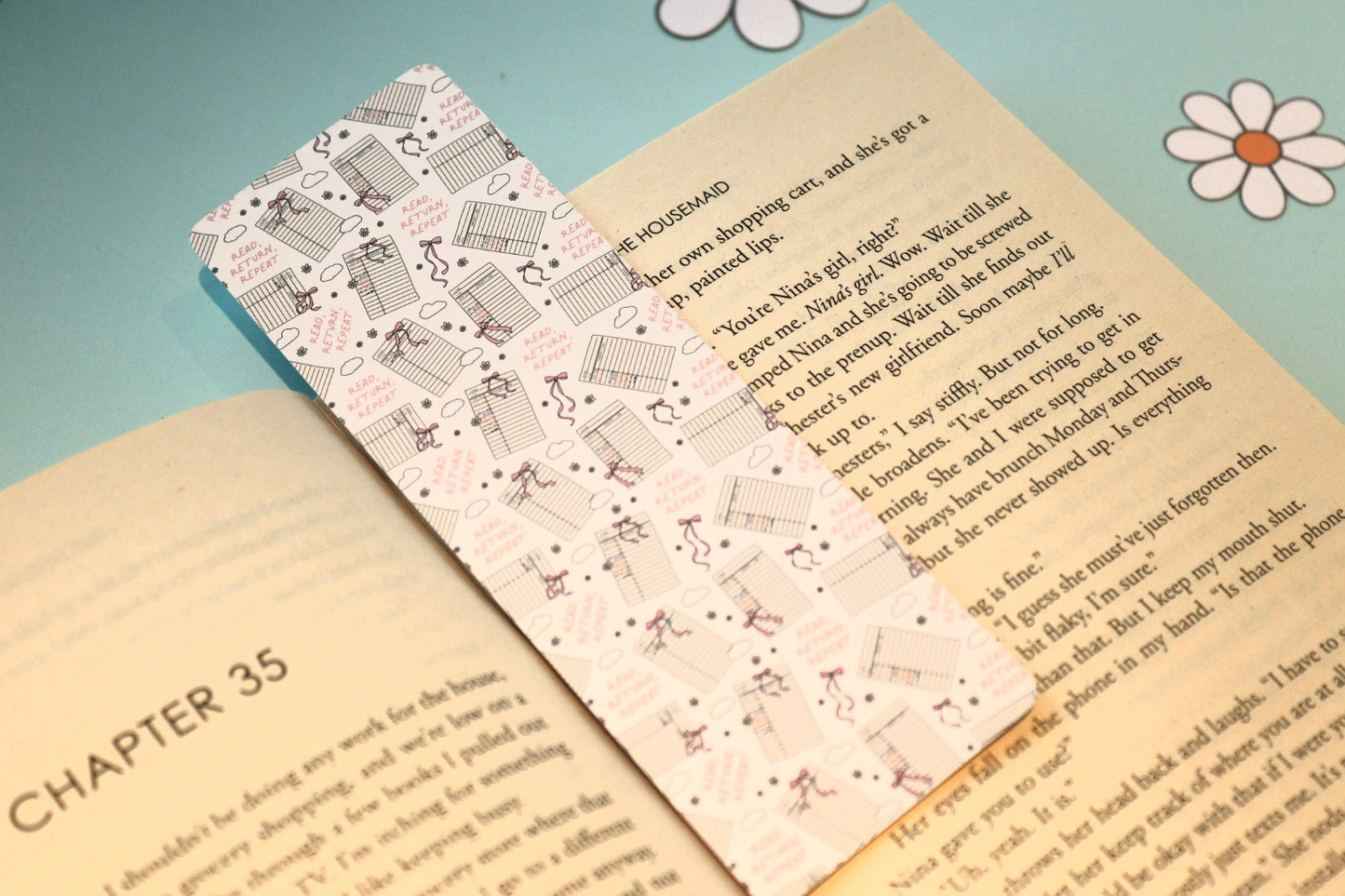 Read, Return, Repeat Library Log Bookmark
