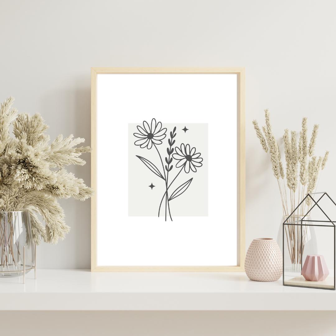 Modern Floral Wall Art Prints