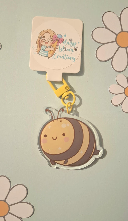 Cute Bee Acrylic Keyring