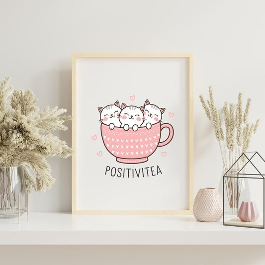 Positivitea Cat Wall Art Print