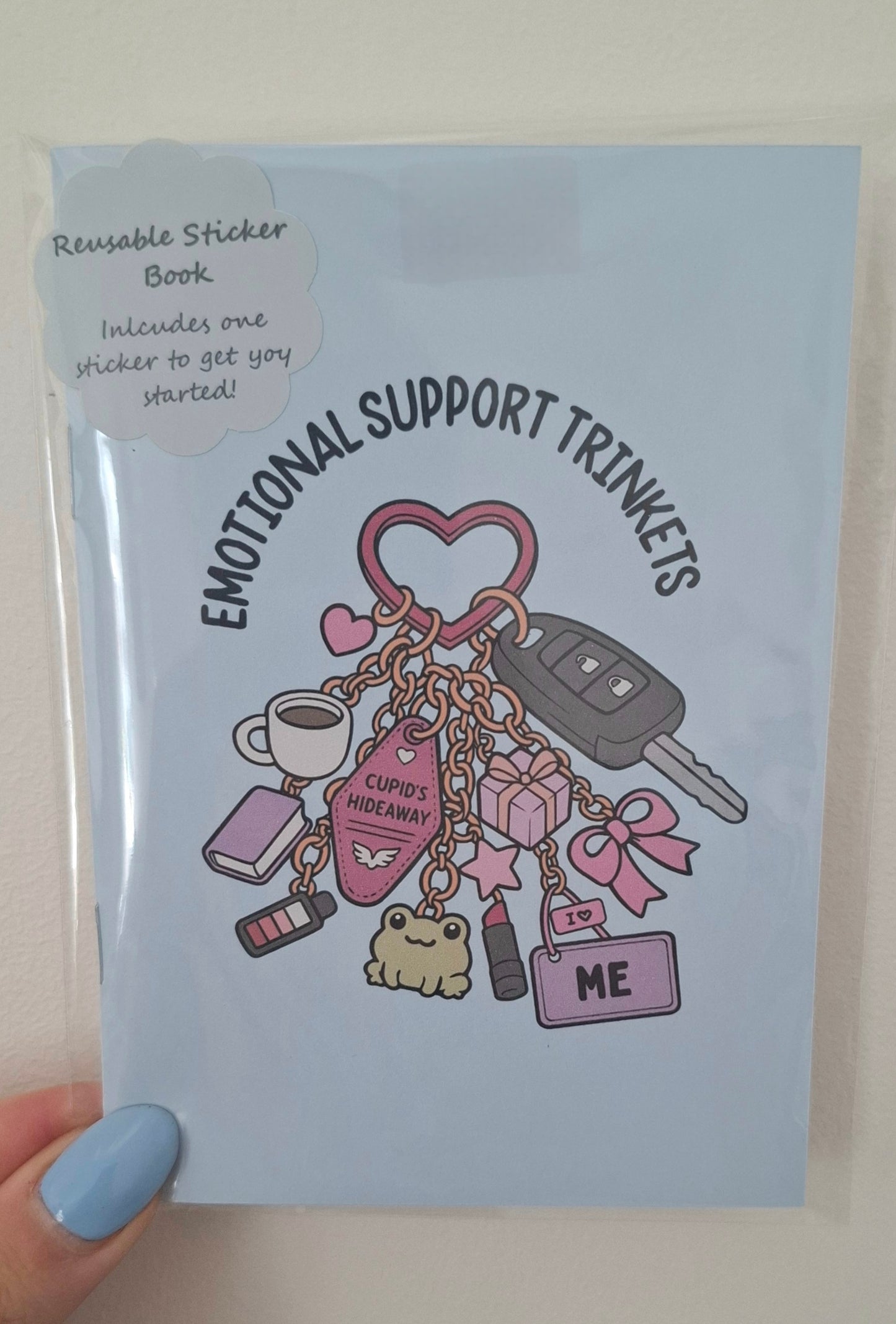 Emotional Support Trinkets Reusable Sticker Book A6