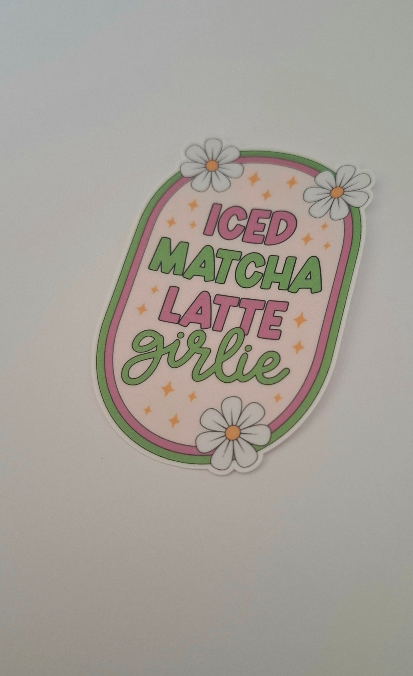 Iced Matcha Latte Girlie Die Cut Sticker