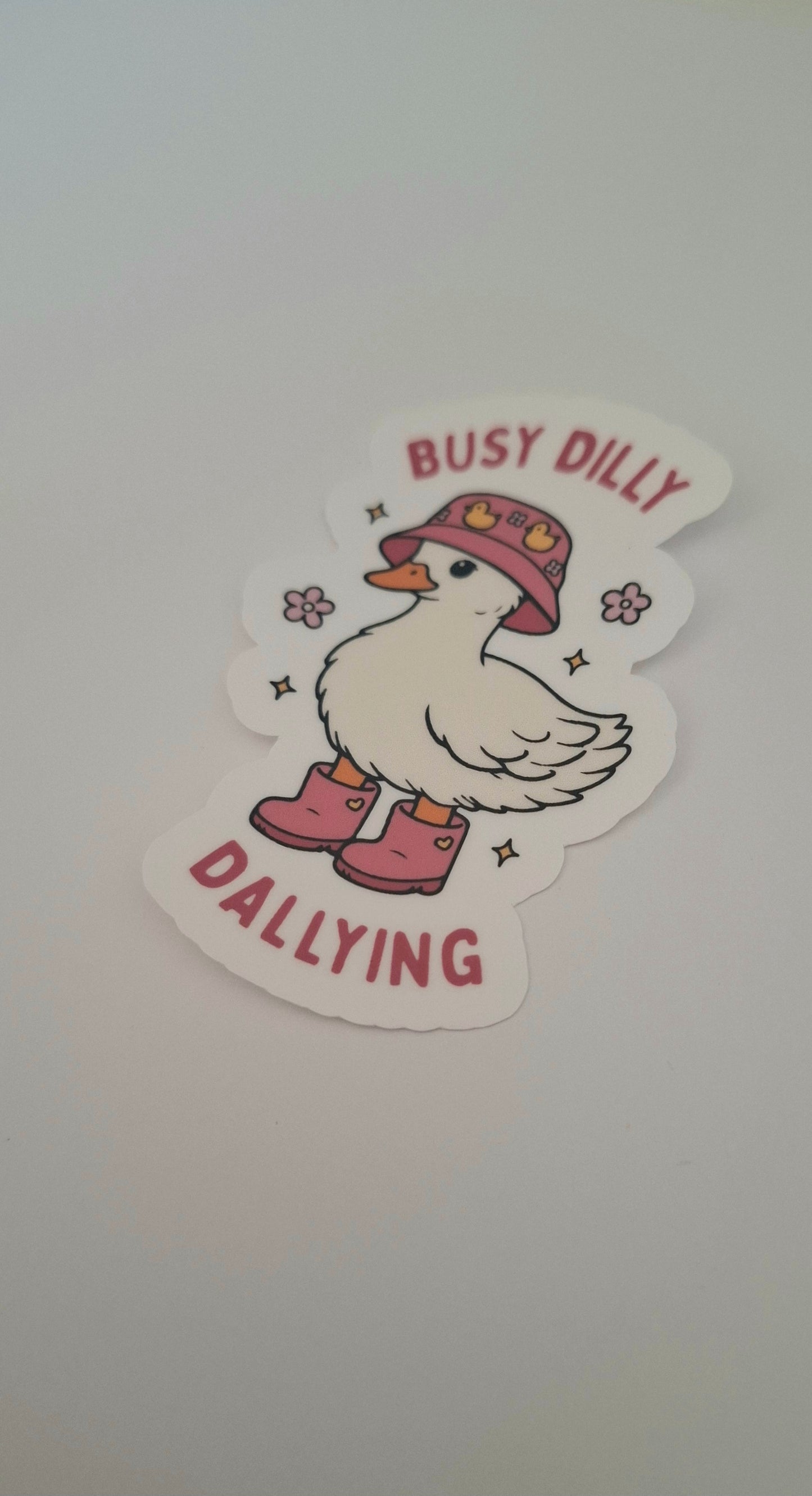 Busy Dilly Dallying Die Cut Sticker