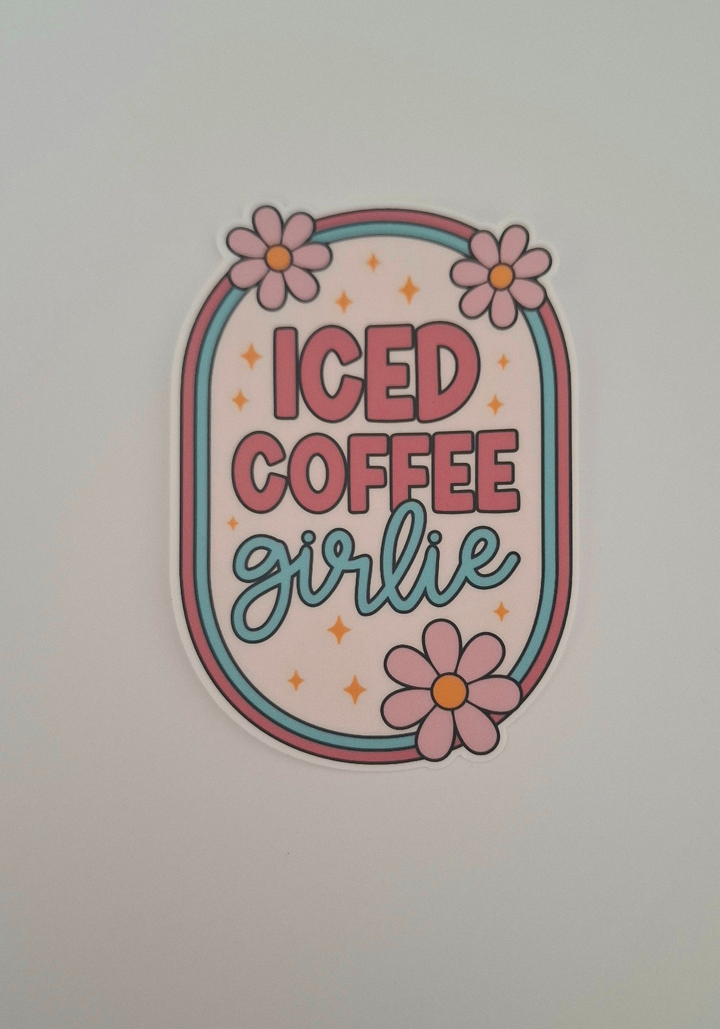Iced Coffee Girlie Die Cut Sticker