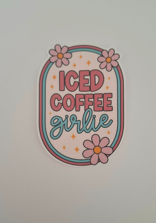 Iced Coffee Girlie Die Cut Sticker