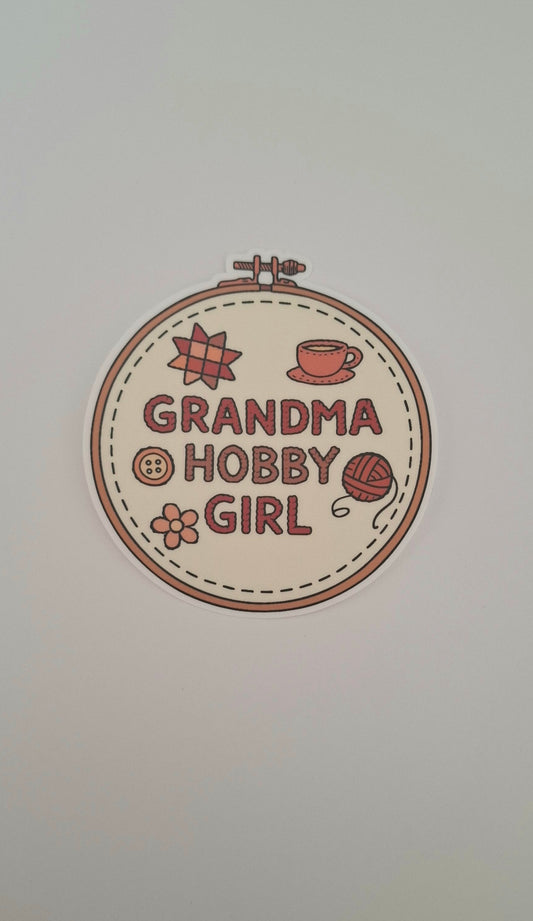 Grandma Hobby Girl Die Cut Sticker